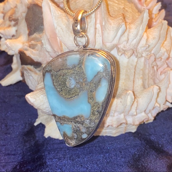 Jewelry - ❗️SALE Copper Larimar handcrafted pendant 925